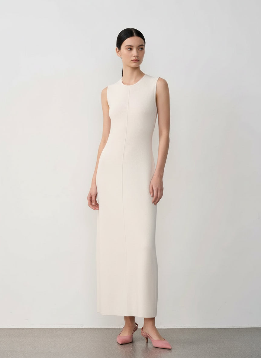 Fireladyfur Women's Merino Wool Knit Dress"Island Letters"