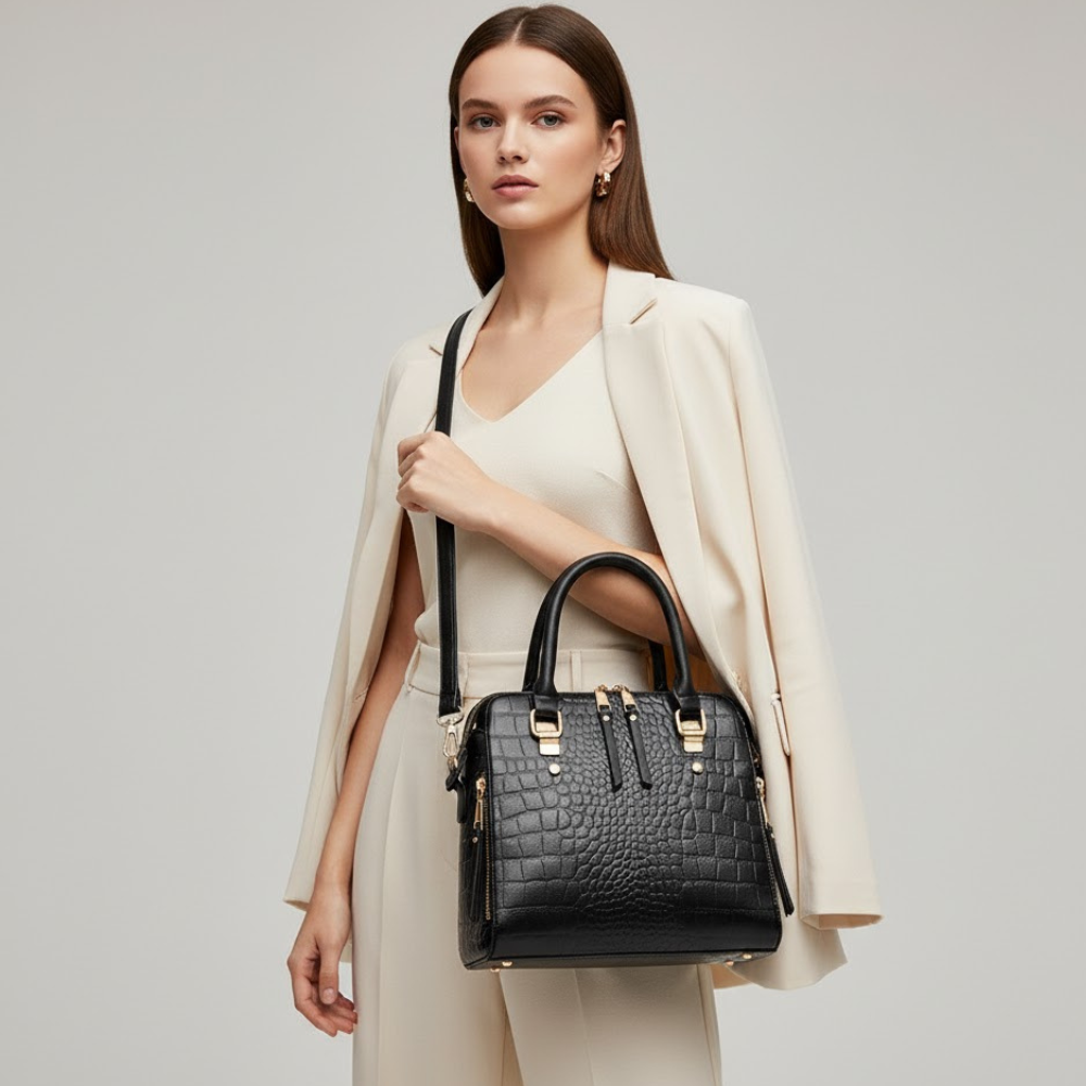 Women's Handbags: Wall Street Croc Satchel | Manhattan Chic Collection BYMANYC ® New York