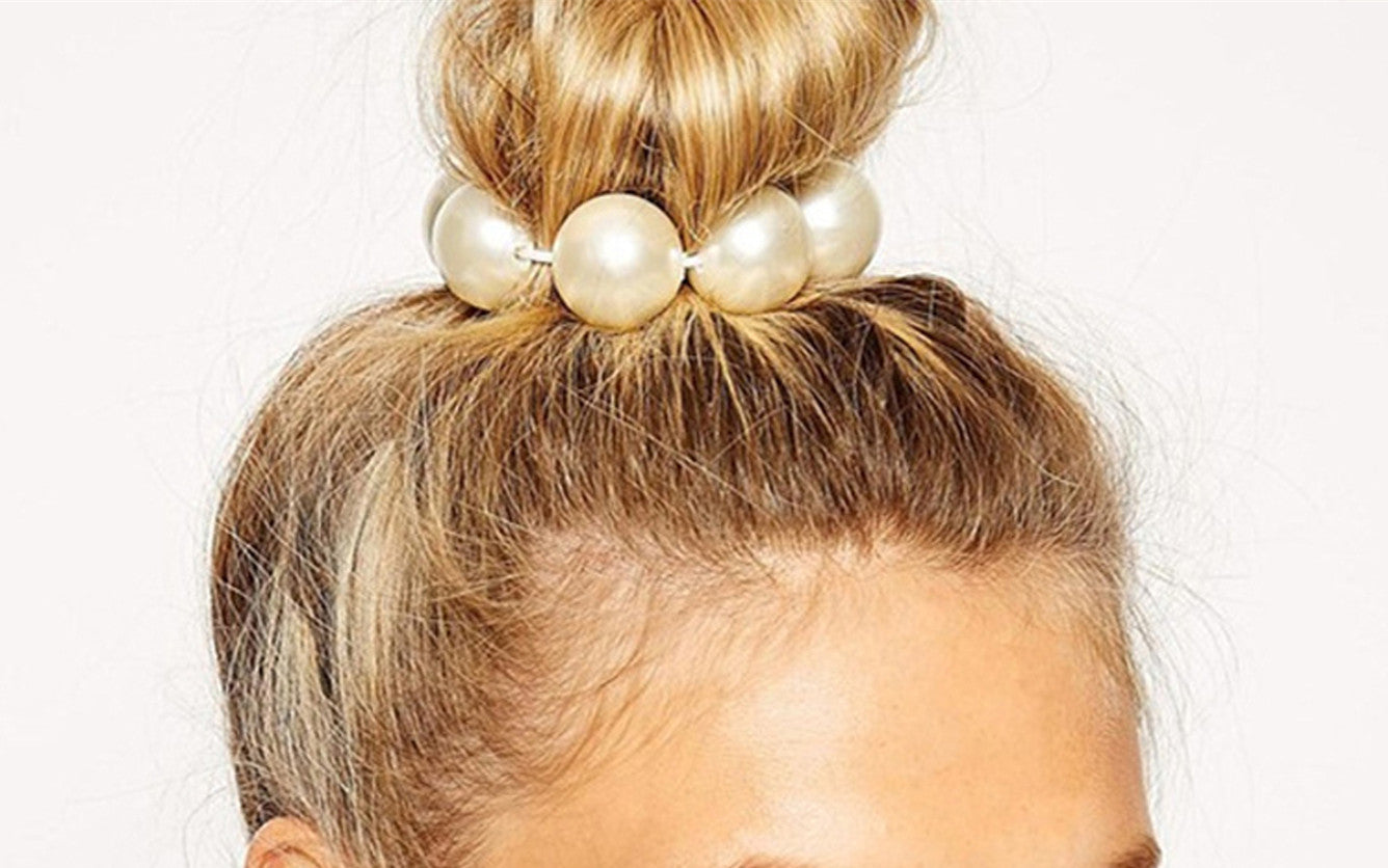 Feelontop Hair Accessories Colorful Beads Elastic Hair Rope Hair Ties Hair Bands