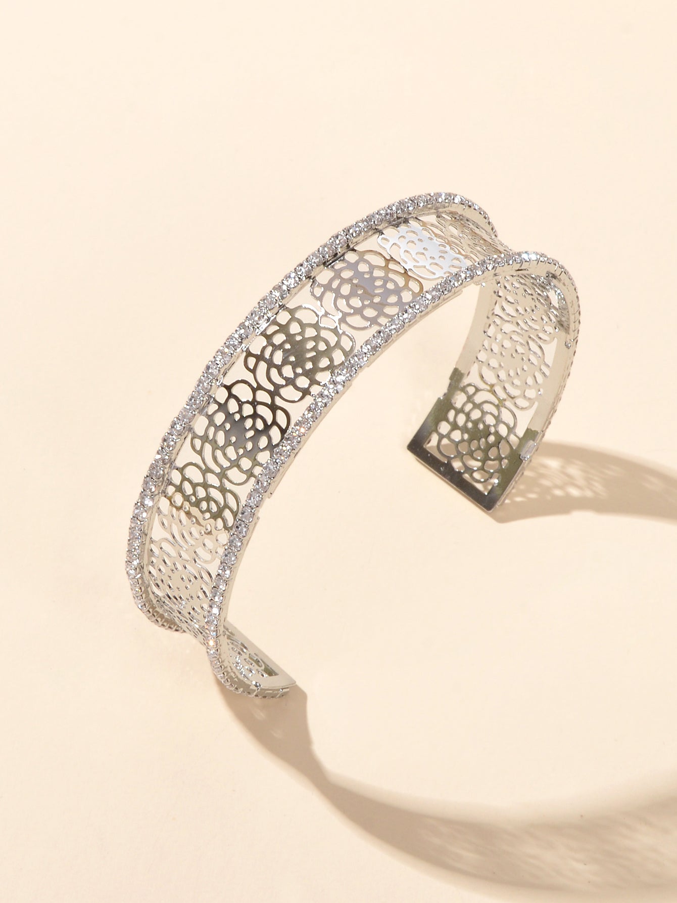 Silver Thin Open Cuff Bracelet
