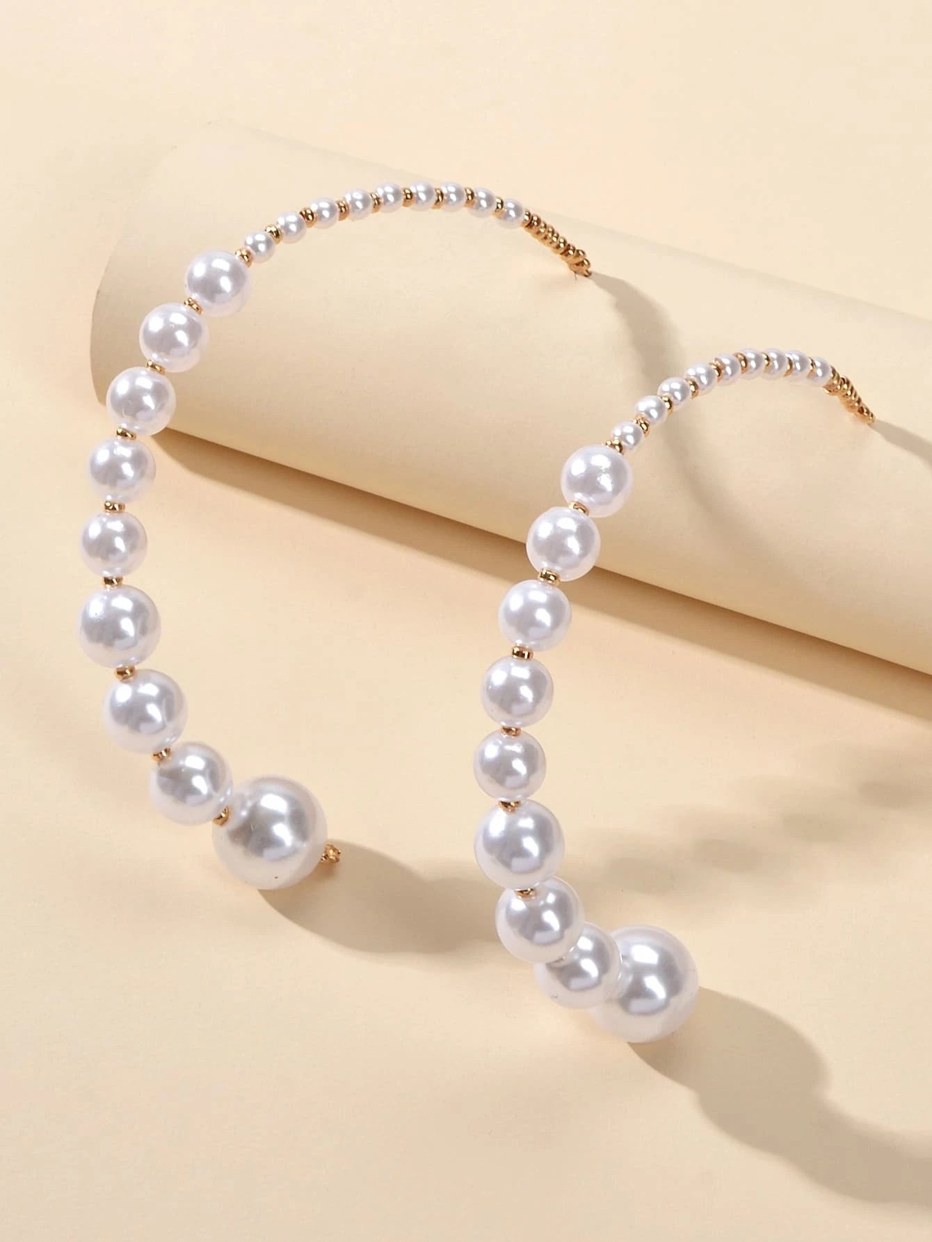 Retro Jewellery Big Pearl Statement Hoop Earrings Fashion Women Accessories