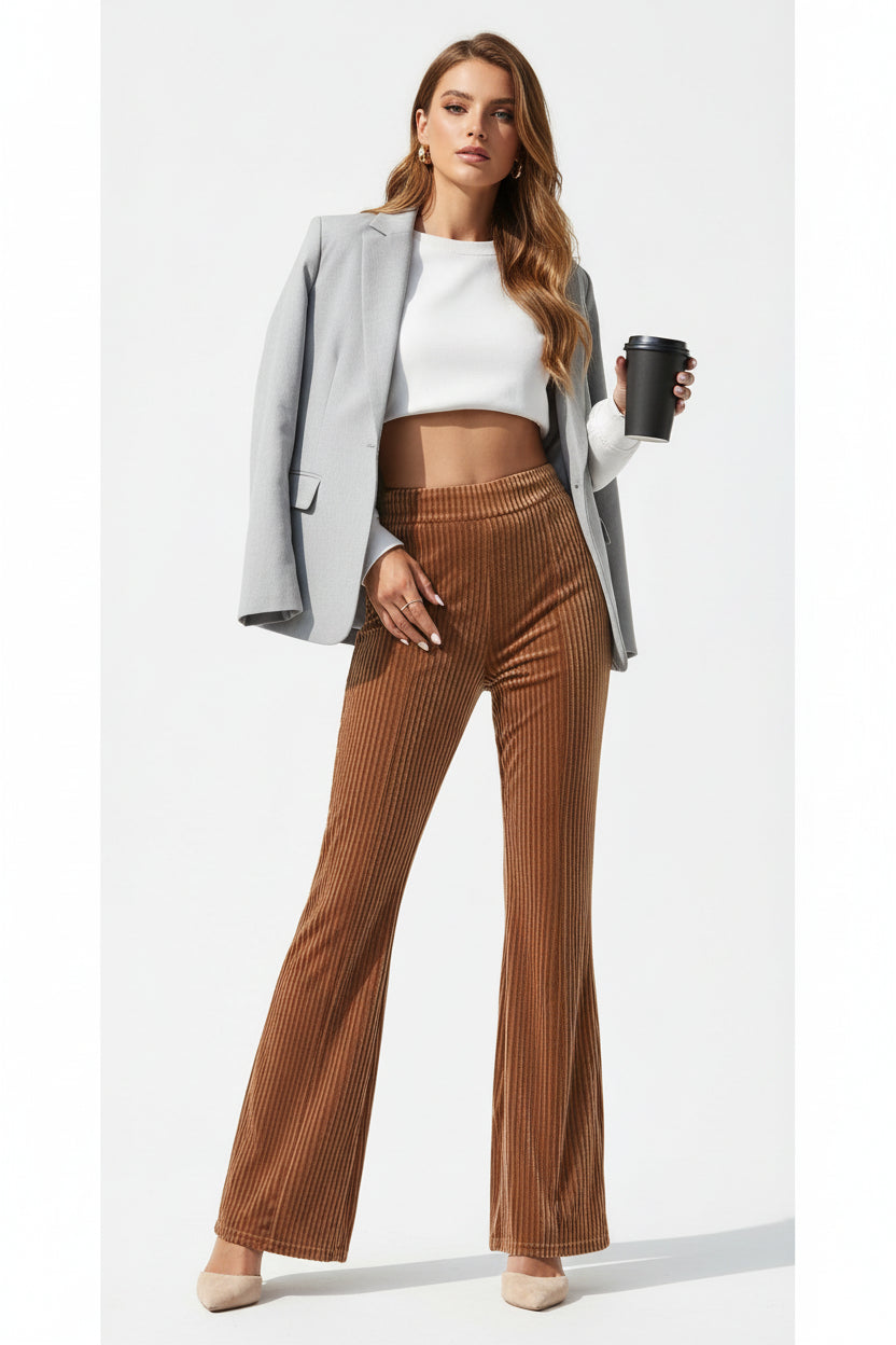 Charli High Waist Flare Corduroy Pants