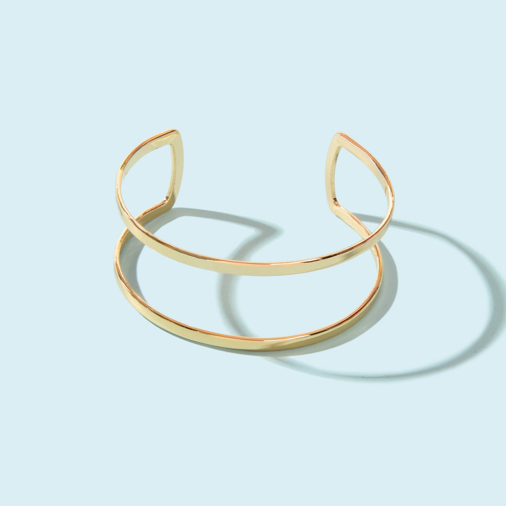 Gold Hollow Wide Opening Bracelet