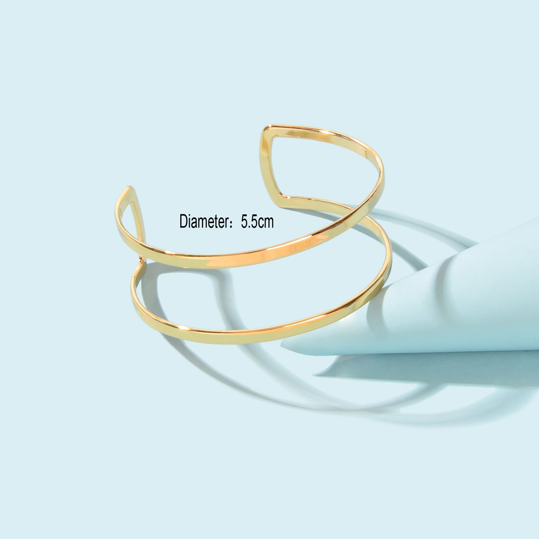 Gold Hollow Wide Opening Bracelet