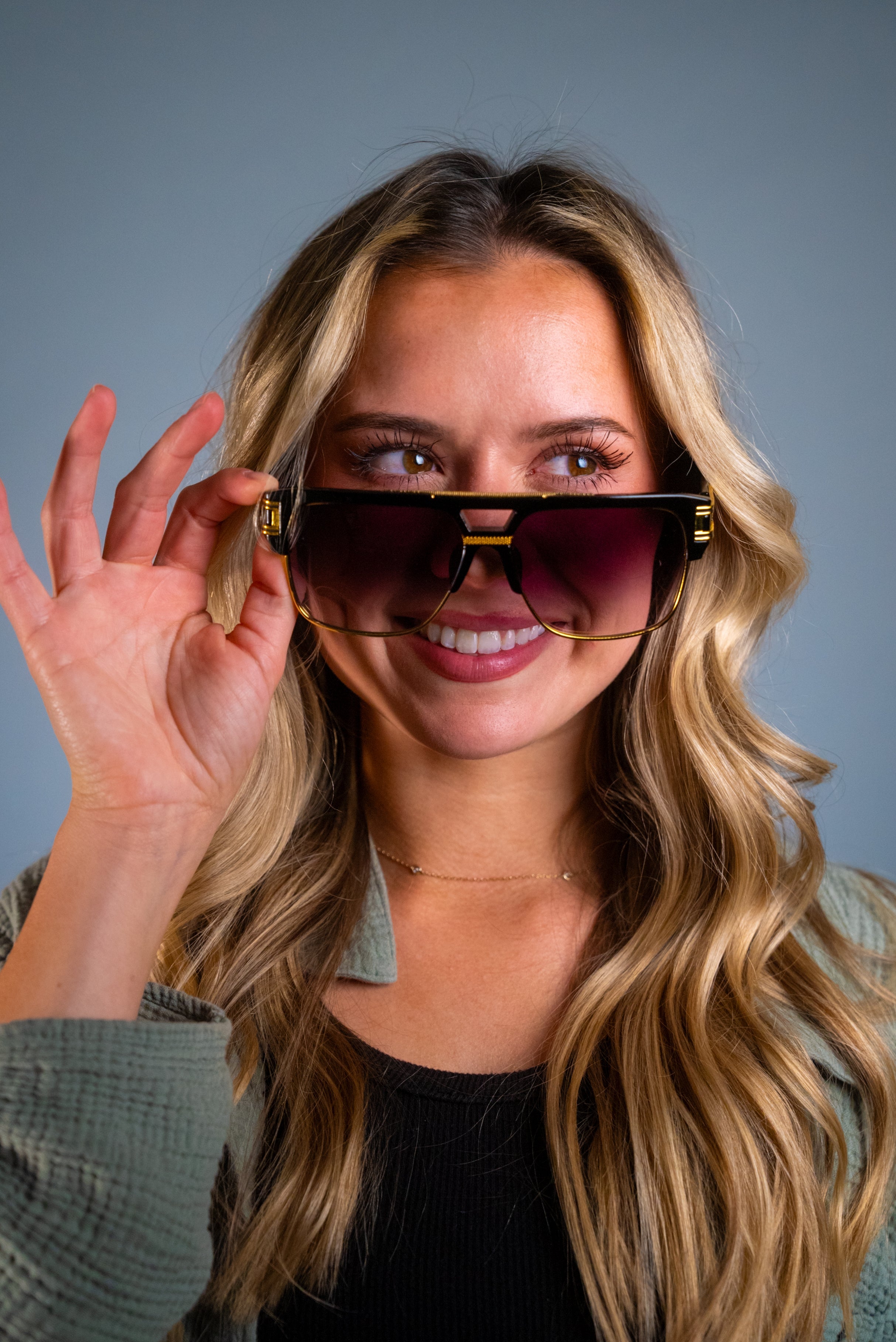 LUXURIANT™ SUNGLASSES - CAPITALS (Faded Black)