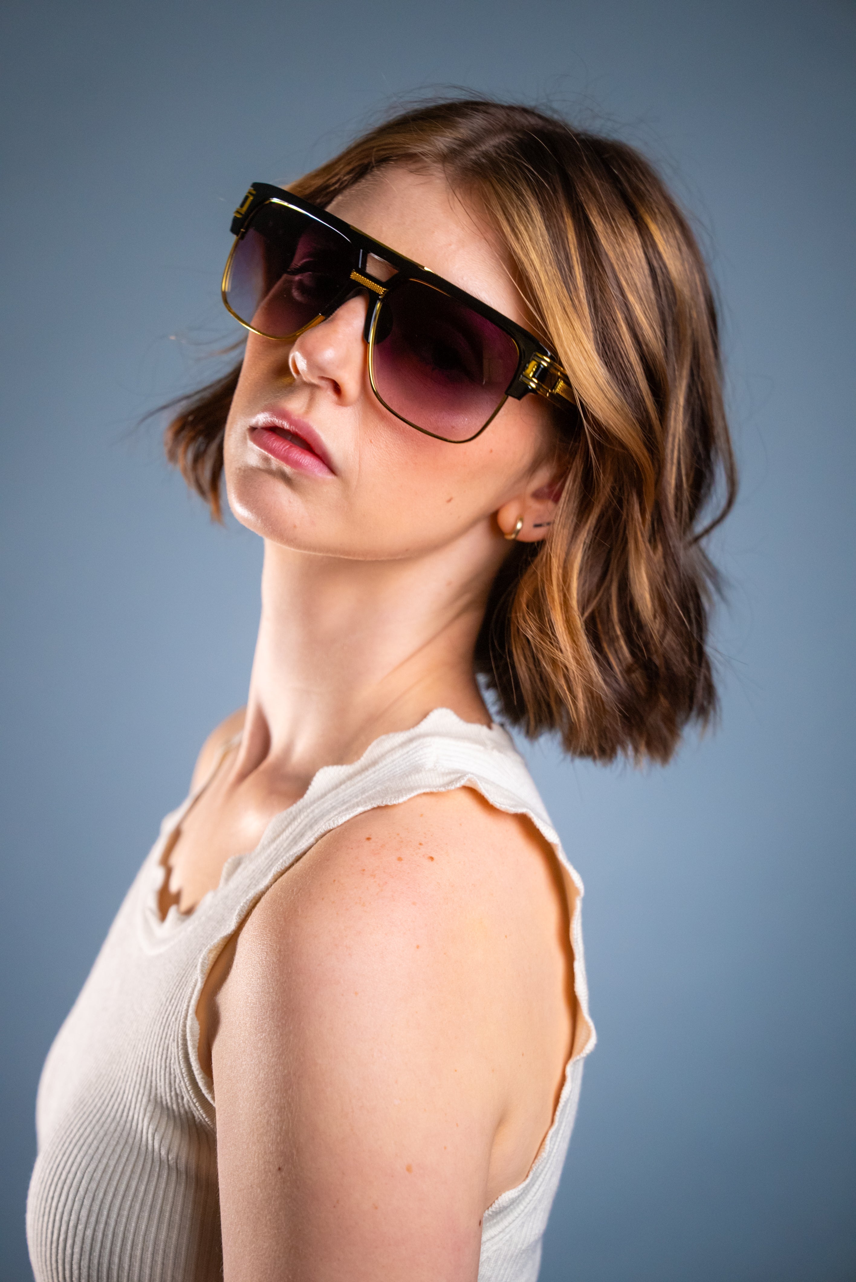 LUXURIANT™ SUNGLASSES - CAPITALS (Faded Black)