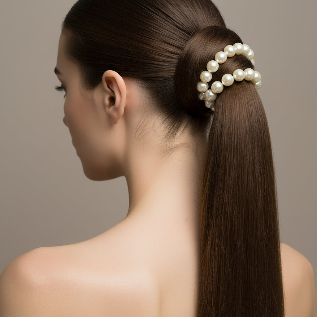 Feelontop Hair Accessories Colorful Beads Elastic Hair Rope Hair Ties Hair Bands