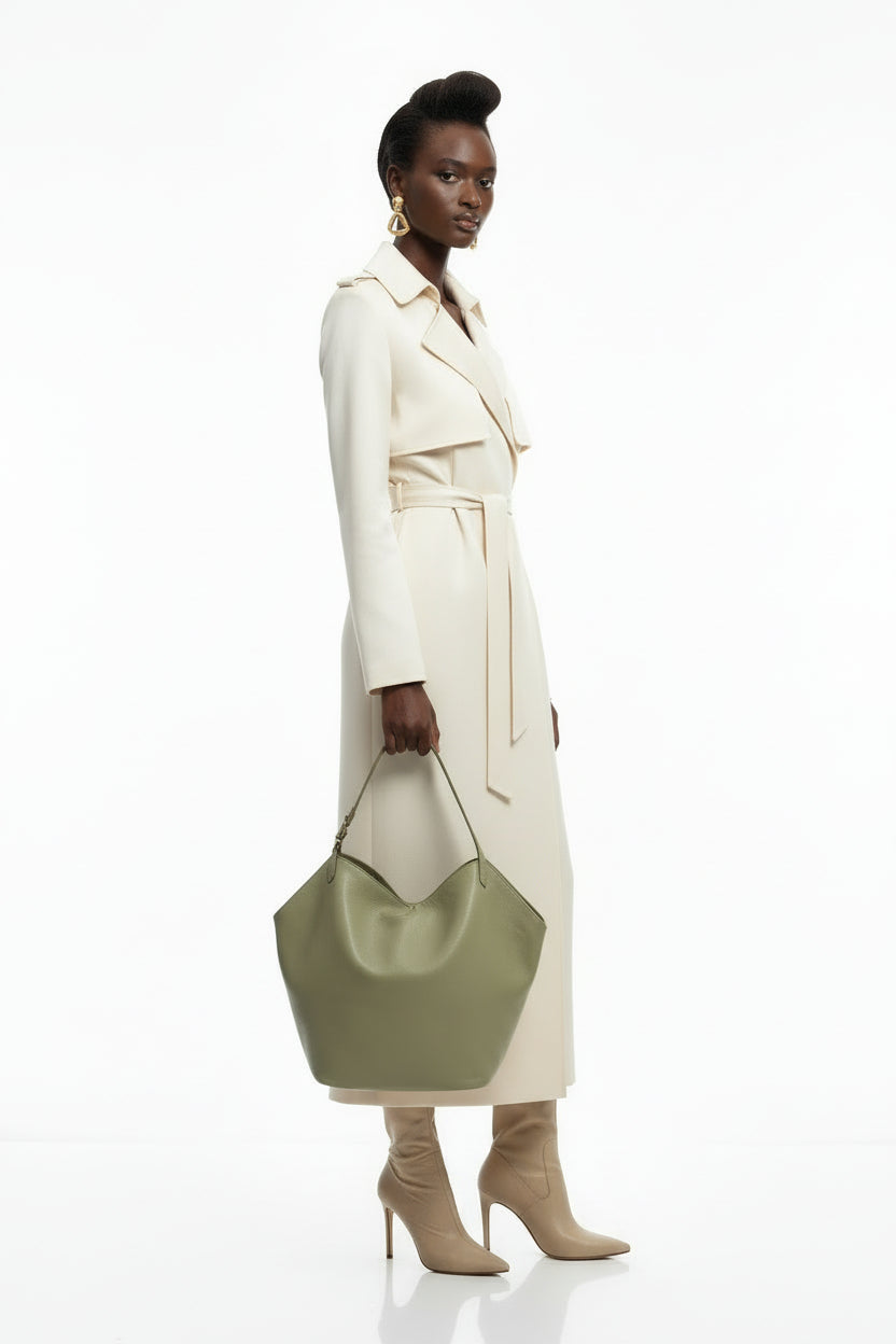 Tulip Medium Leather Tote Bag