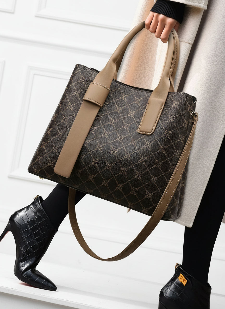 NNEDSZ Black Retro Fashion Handbag - Elegant Tote with Large Capacity for Work and Daily Use