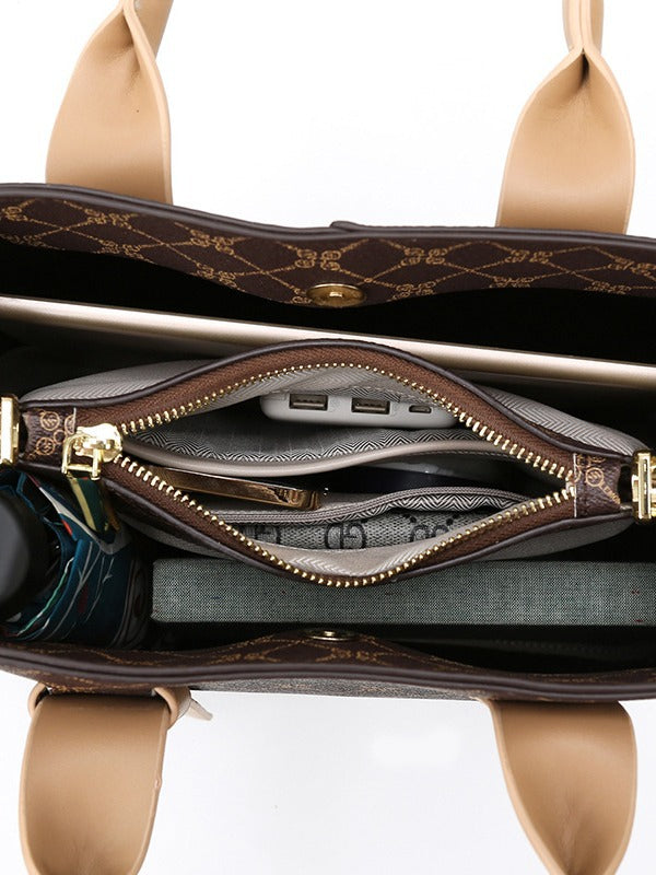 NNEDSZ Black Retro Fashion Handbag - Elegant Tote with Large Capacity for Work and Daily Use