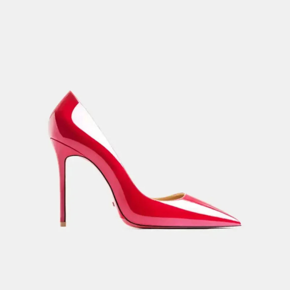 Real Leather Classic Pumps Red Bottom Pointed Toe High Heels