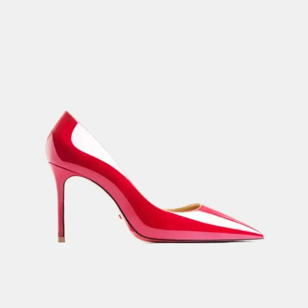Real Leather Classic Pumps Red Bottom Pointed Toe High Heels