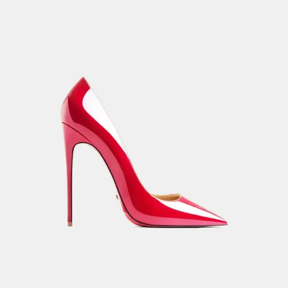 Real Leather Classic Pumps Red Bottom Pointed Toe High Heels