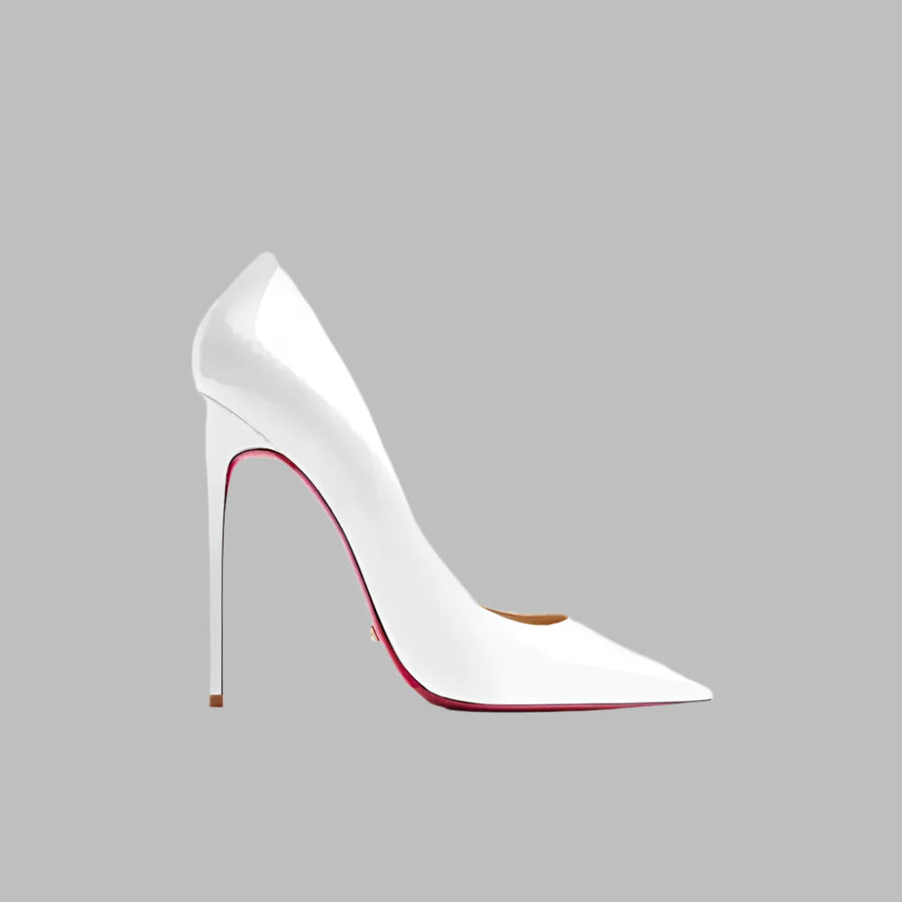 Real Leather Classic Pumps Red Bottom Pointed Toe High Heels